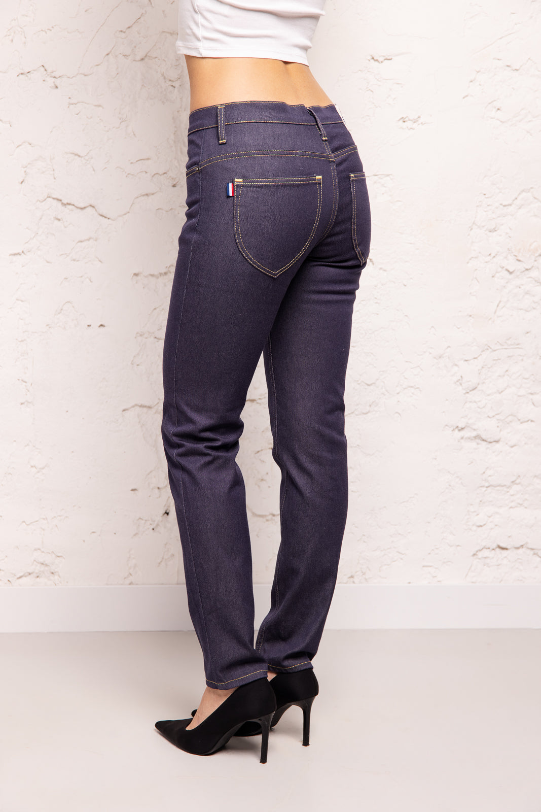 Noa Bleu - Jean femme en coton bio extensible