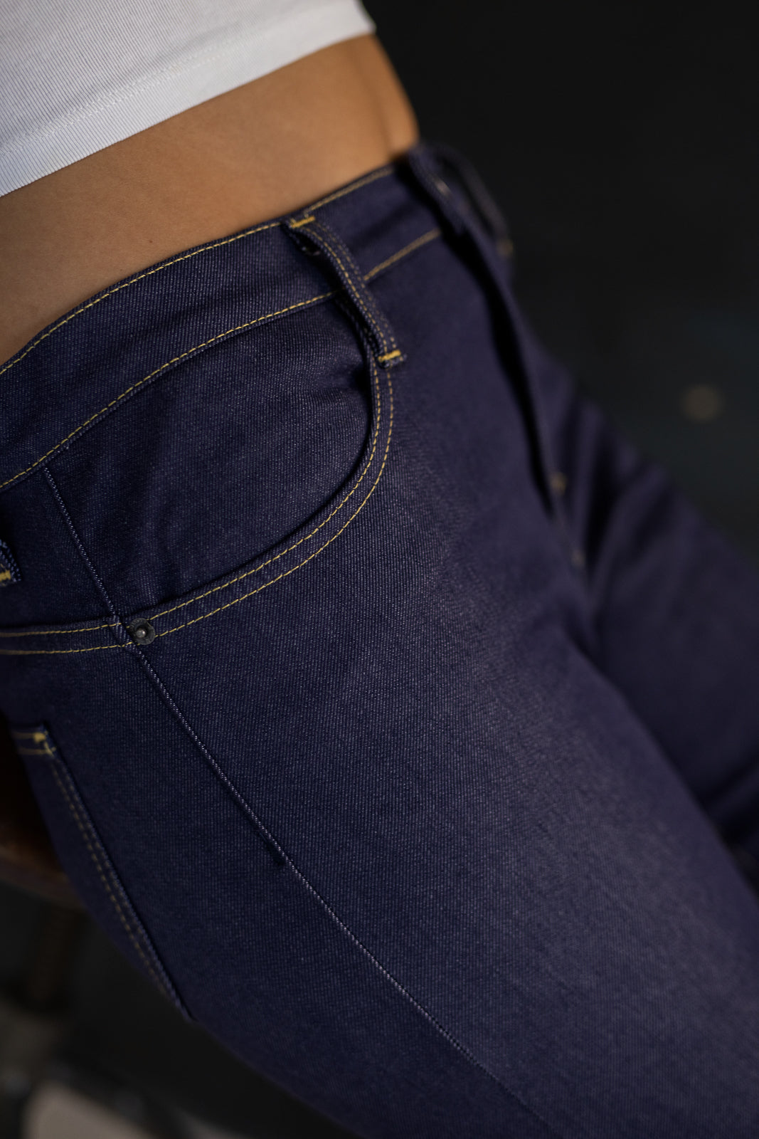 Noa Bleu - Jean femme en coton bio extensible