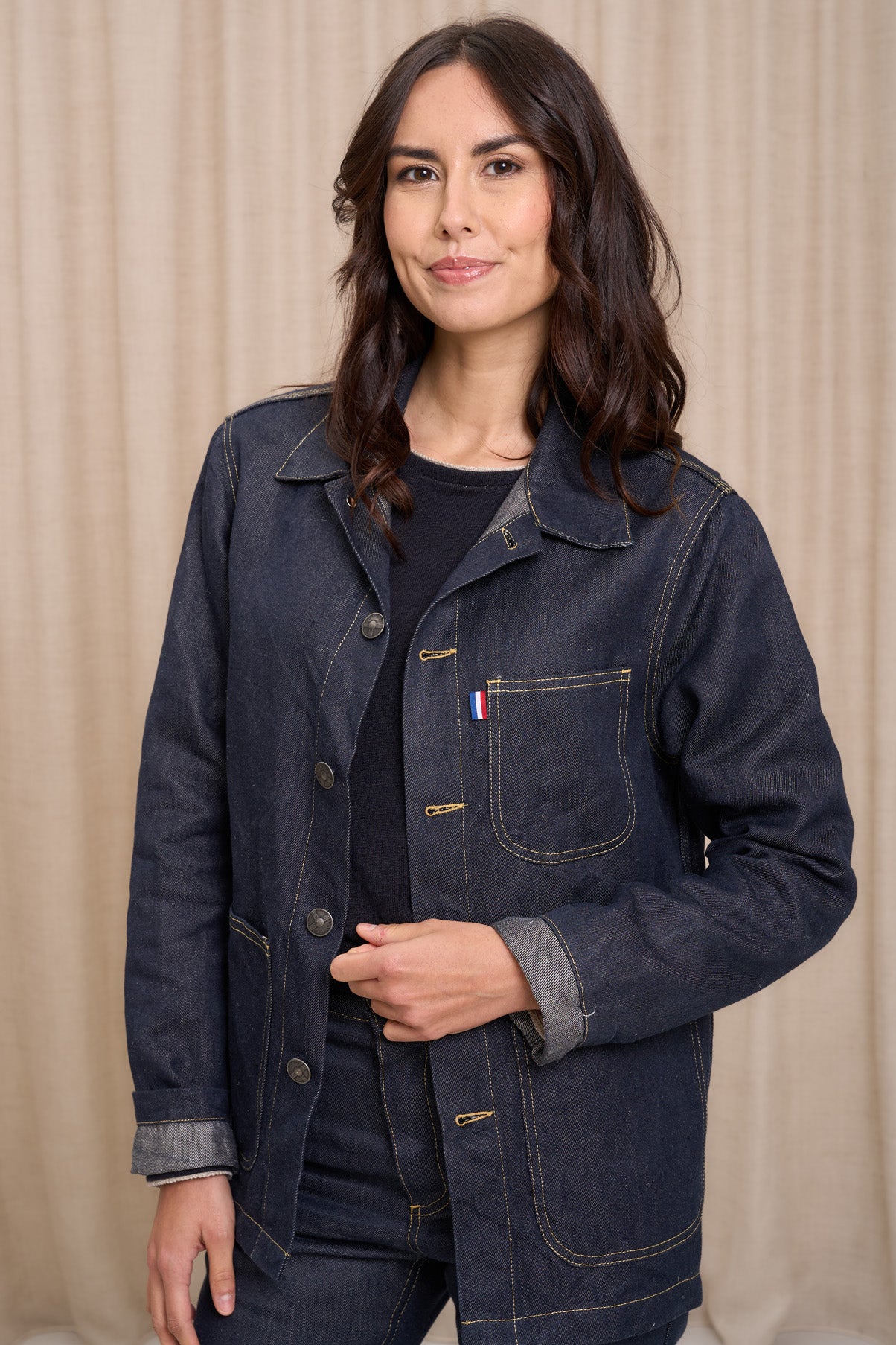 Photo du Corensi bleue en lin pour femme