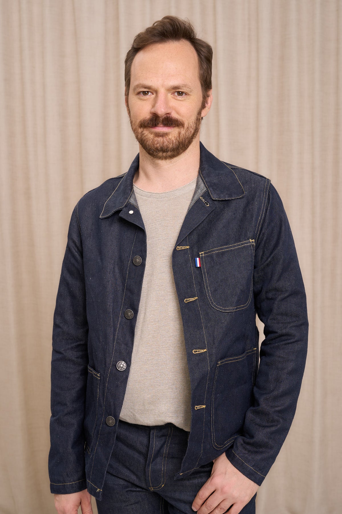 Veste en jean pour homme Corensi en 100 % lin, coloris bleu jean, photo 1 sur 4, Le Gaulois Jeans