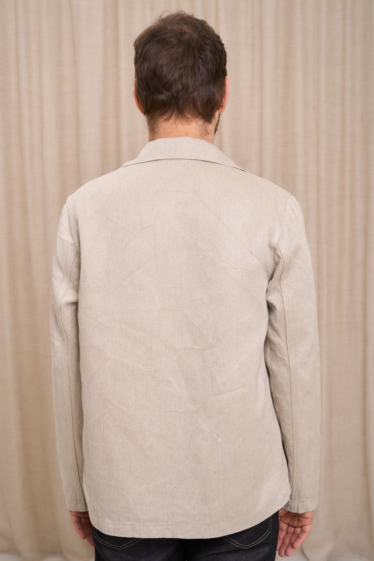 Veste en jean pour homme Corensi en 100 % lin naturel, coloris lin naturel, photo 3 sur 5, Le Gaulois Jeans