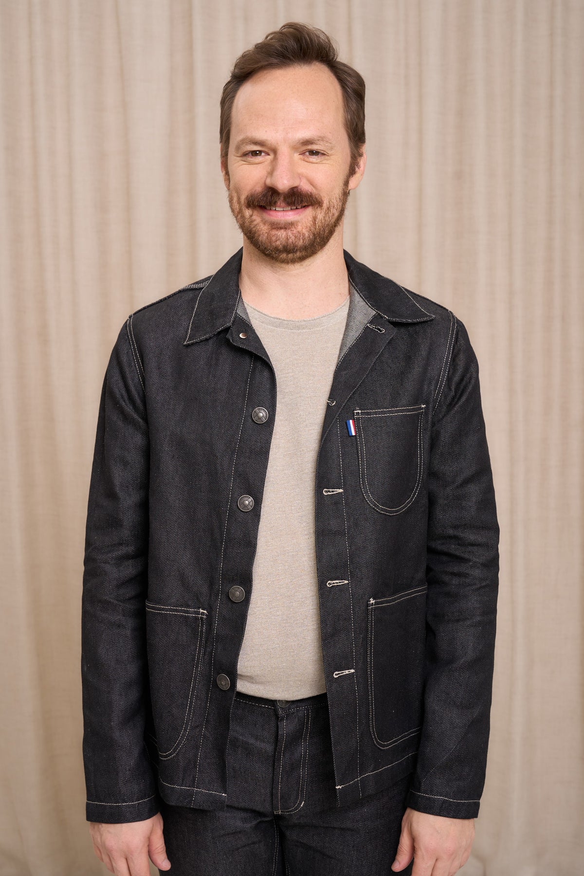 Veste en jean pour homme Corensi en 100 % lin, coloris noir, photo 2 sur 4, Le Gaulois Jeans