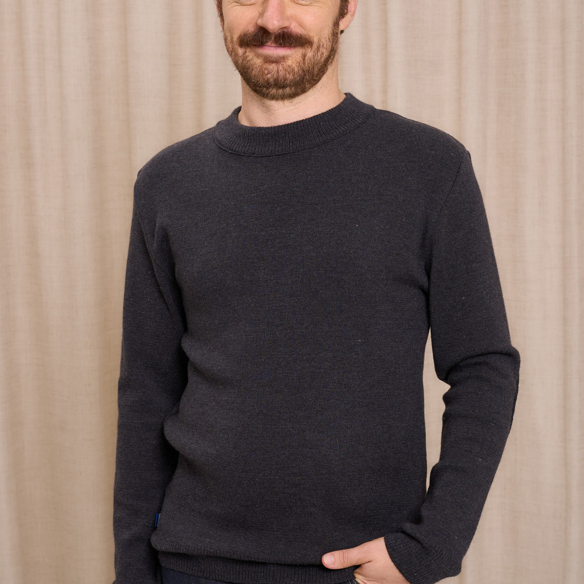 Pull Col Rond Homme En Laine Mérinos Tricoté - Uni, Chaud Et Doux - Coupe Slim Fit - Pour Automne/hiver