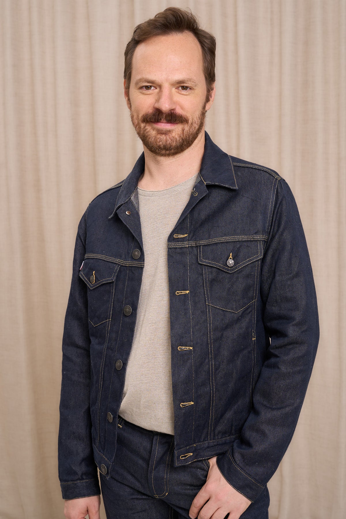 Veste en jean pour homme Tolosa en 100 % lin, coloris bleu jean, photo 4 sur 4, Le Gaulois Jeans