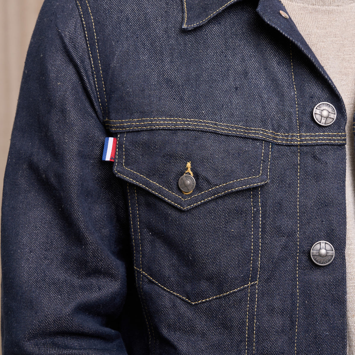 Veste En Jeans Lutece Italy Selvedge Bleu Foncé - Homme Taille L-XL - Occasion TB