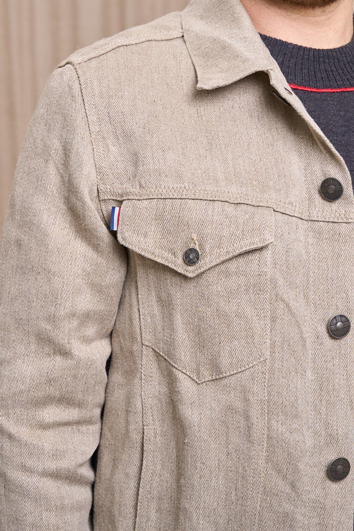 Veste en jean pour homme Tolosa en 100 % chanvre naturel, coloris chanvre naturel, photo 2 sur 4, Le Gaulois Jeans