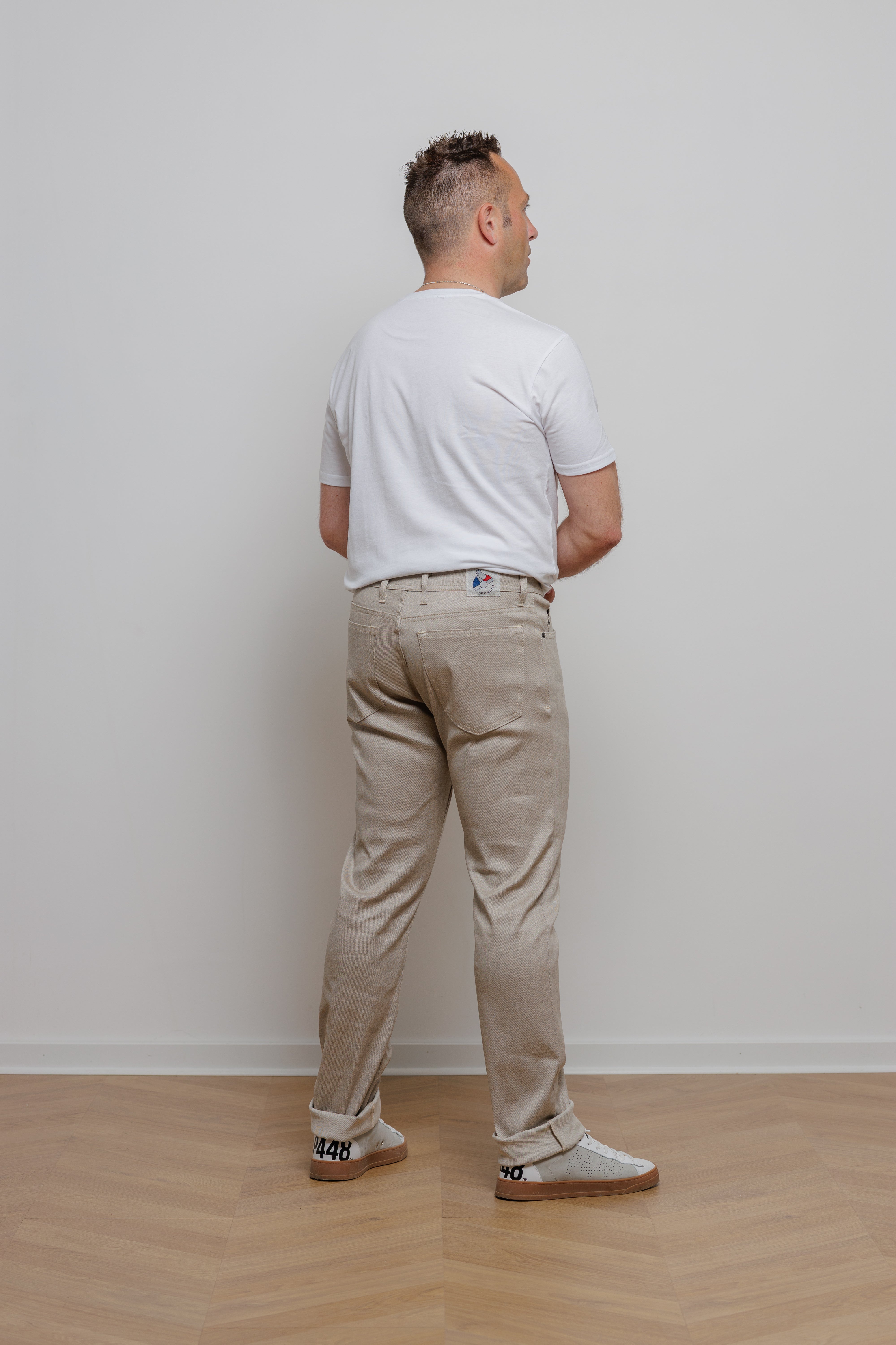 Jean pour homme Novio en 74 % lin / 23 % coton bio / 3 % élasthanne, coloris naturel, photo 3 sur 4, Le Gaulois Jeans
