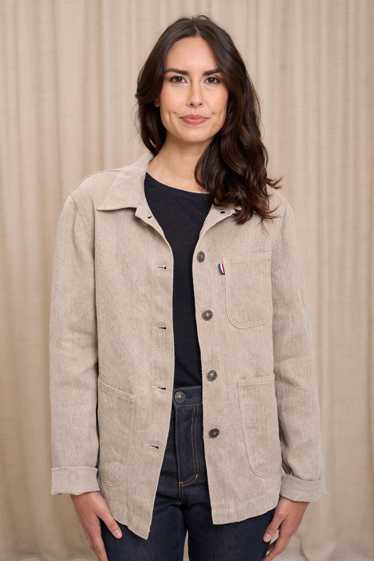 Veste en jean pour femme Corensi en 100 % chanvre naturel, coloris chanvre naturel, photo 6 sur 9, Le Gaulois Jeans