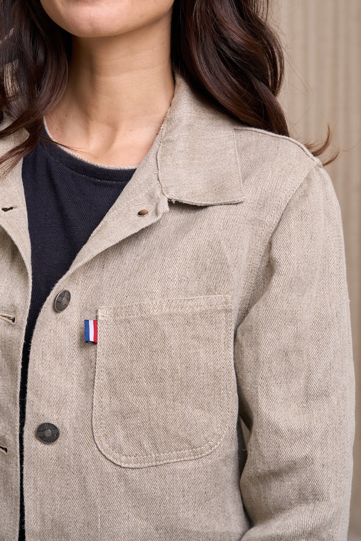 Veste en jean pour femme Corensi en 100 % chanvre naturel, coloris chanvre naturel, photo 2 sur 9, Le Gaulois Jeans