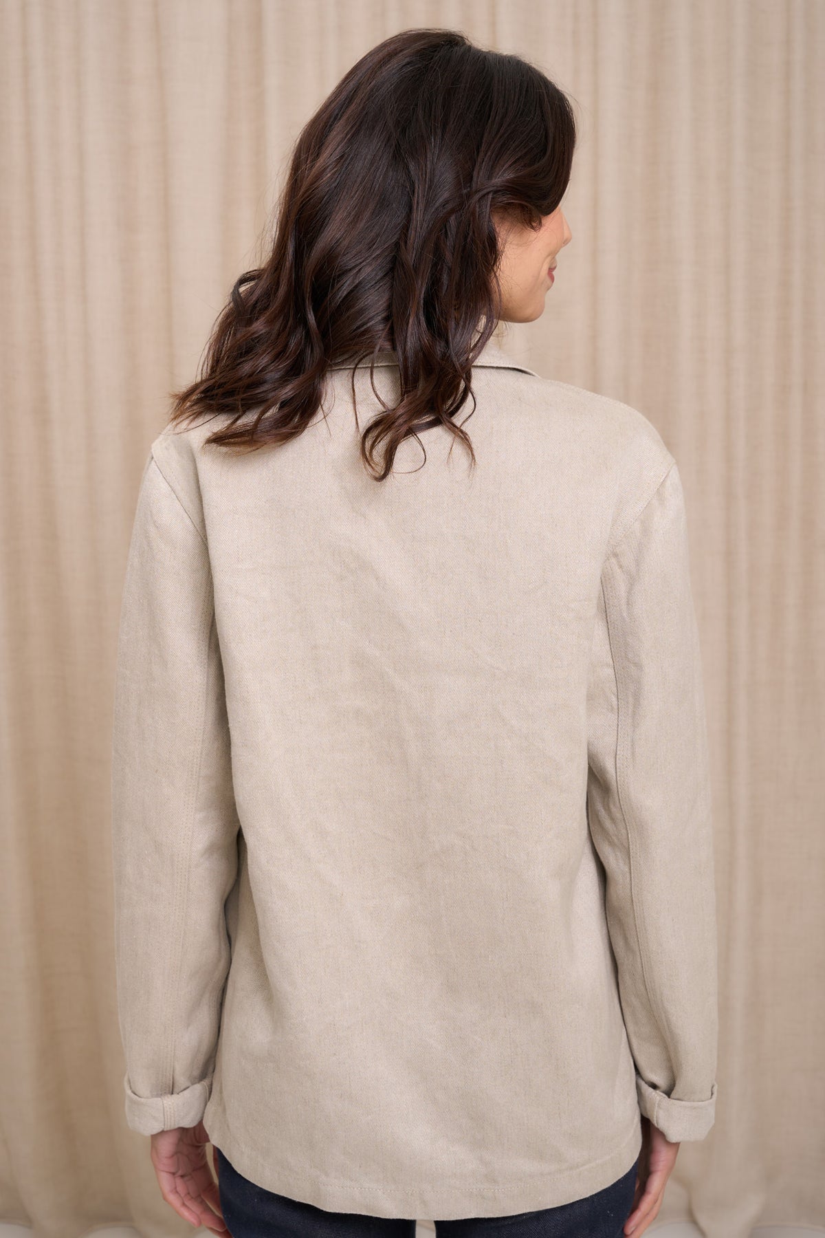 Veste en jean pour femme Corensi en 100 % lin naturel, coloris lin naturel, photo 5 sur 8, Le Gaulois Jeans