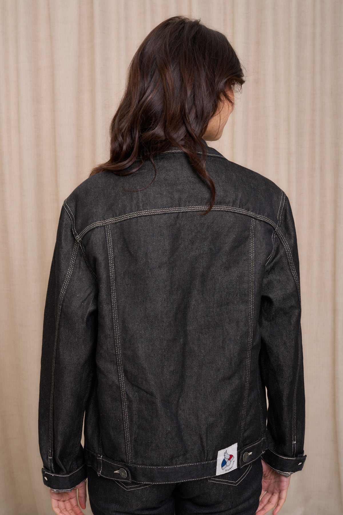 Veste en jean pour femme Tolosa en 100 % lin, coloris noir, photo 4 sur 7, Le Gaulois Jeans