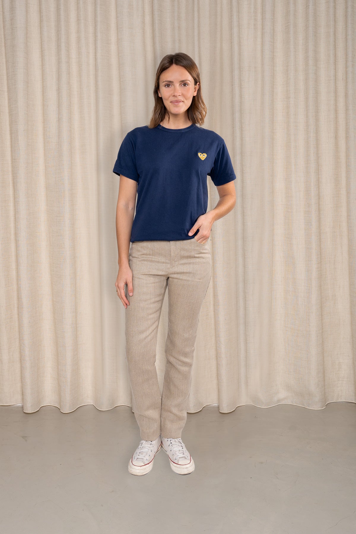 Jean pour femme Condate en 100 % chanvre naturel, coloris chanvre naturel, vue de face, Le Gaulois Jeans