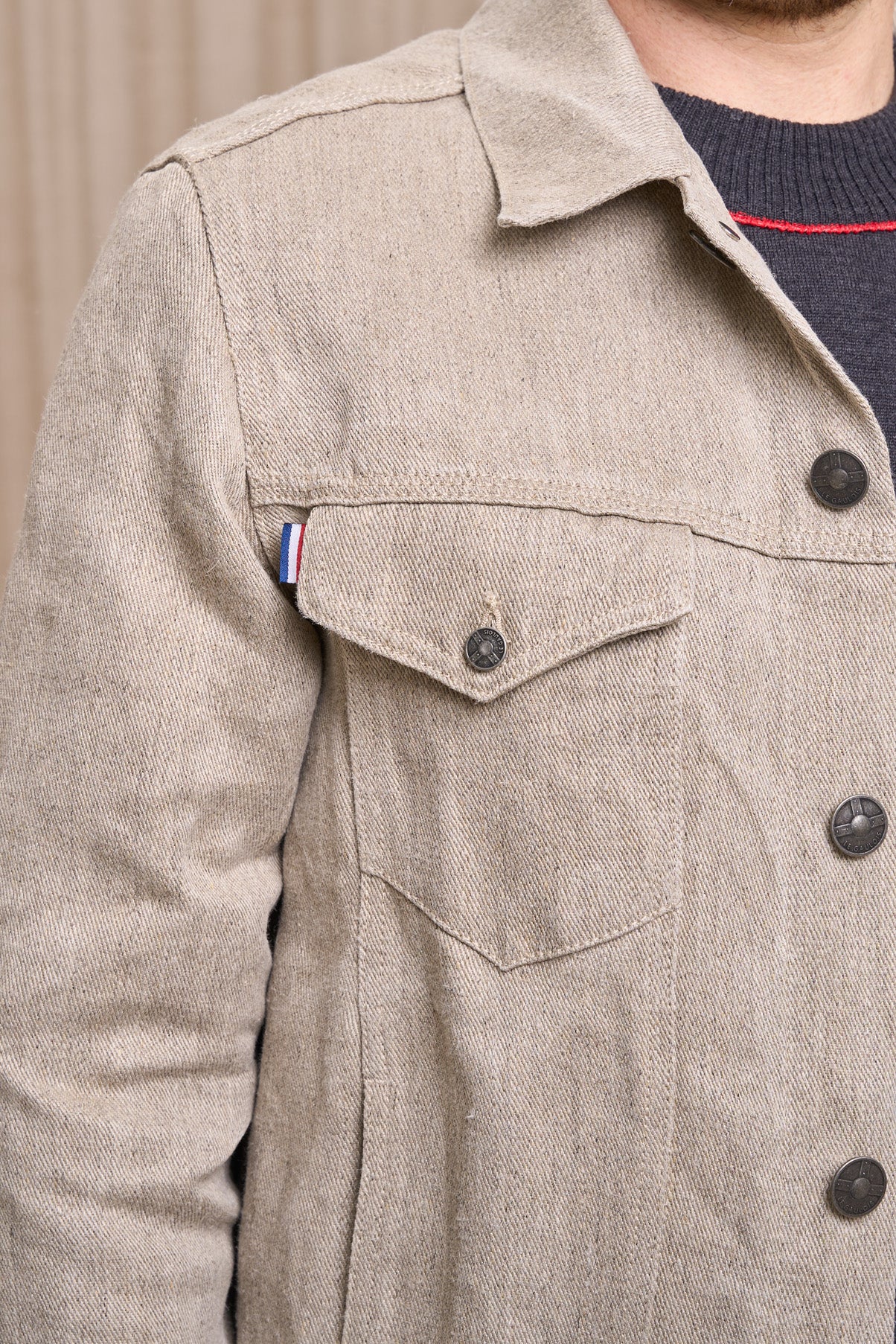 Veste en jean pour homme Tolosa en 100 % chanvre naturel, coloris chanvre naturel, photo 2 sur 4, Le Gaulois Jeans