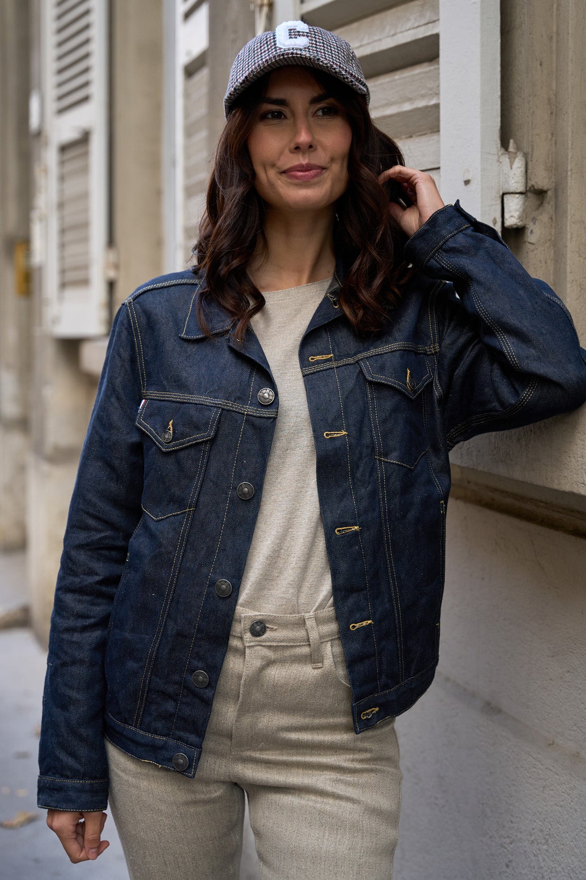 Veste en jean pour femme Tolosa en 100 % lin, coloris bleu jean, photo 2 sur 10, Le Gaulois Jeans