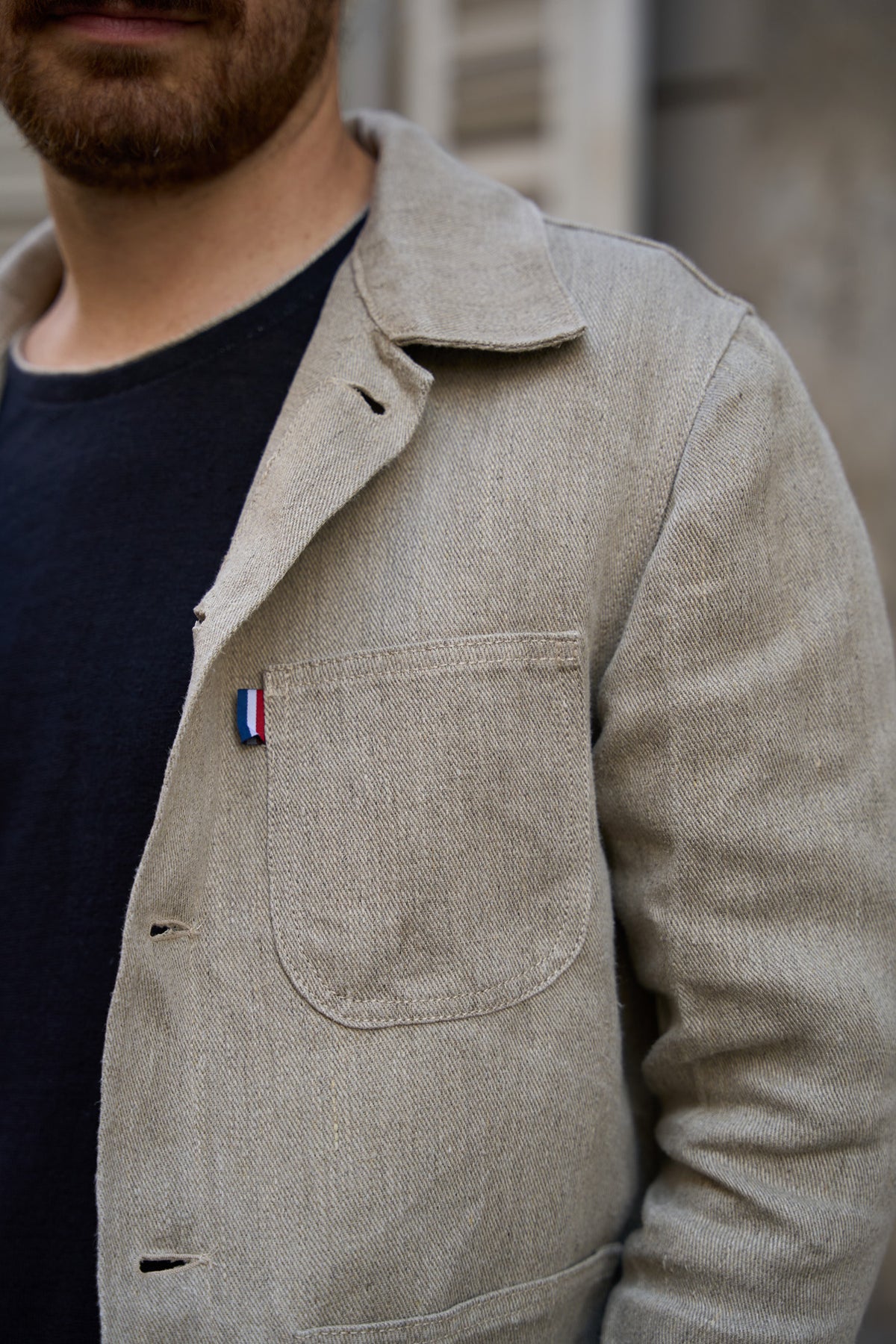 Veste en jean pour homme Corensi en 100 % chanvre naturel, coloris naturel, photo 3 sur 3, Le Gaulois Jeans