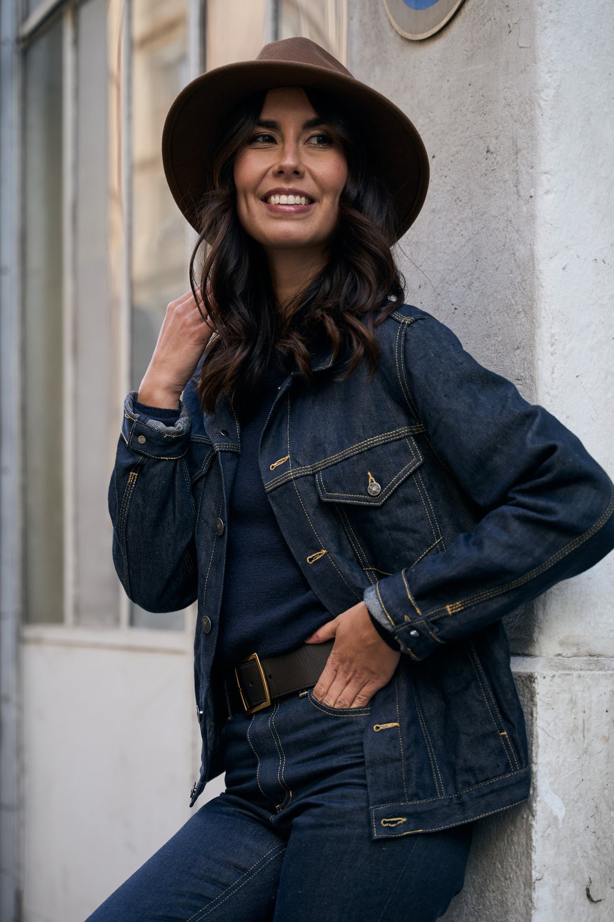 Veste en jean pour femme Tolosa en 100 % lin, coloris bleu jean, photo 9 sur 10, Le Gaulois Jeans
