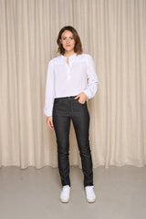 Nicia noir Jeans femme en lin extensible fabrique en France Le Gaulois Jeans